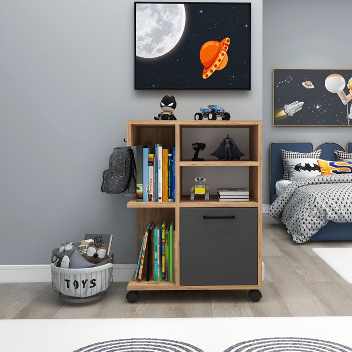Hanah Home Rebusa Armario Multiusos Pino Atlántico y Antracita